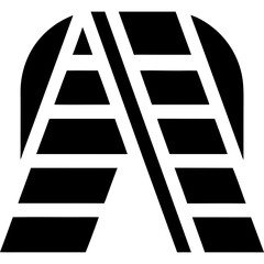 Abstract graphic design with crossing parallel lines on transparent background silhouette