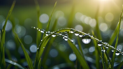 grass with dew drops