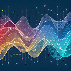 Dynamic data visualization showcases vibrant spectrum of information flow and complex analytics for modern business insights