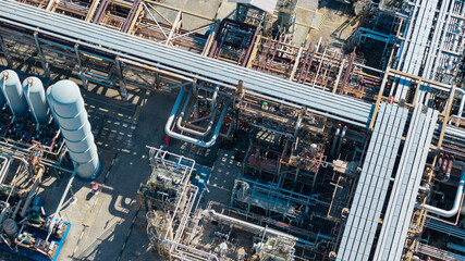 Aerial view of natural gas separation plant.