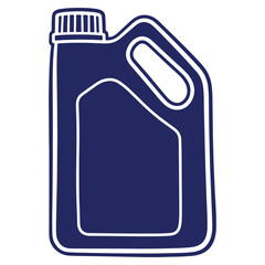 Blue fluid container with cap and handle perfect for automotive or industrial use in vector format and isolated on white background