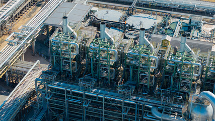 Aerial view of natural gas separation plant.