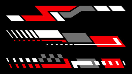 Set of elegant decal, stripes, vinyl, and sticker for black car, motor, bike and vehicle. Racing graphic design and automotive decoration.