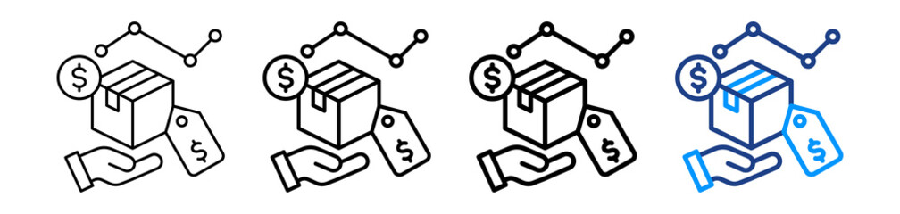 Sales Icon Different Style Outline Collection Set.
