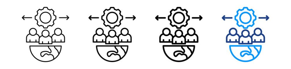 Outsourcing Icon Different Style Outline Collection Set.