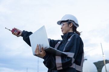 Engineer Monitoring Data at Natural gas plant