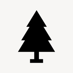 Obraz premium Minimalist black Christmas tree silhouette.