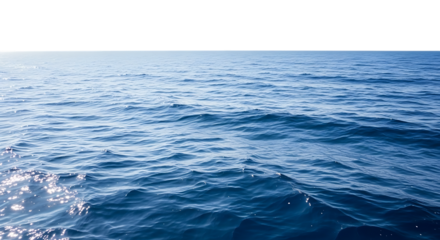 Vast expanse of deep blue ocean water with gentle waves and sparkling sunlight reflecting on the surface