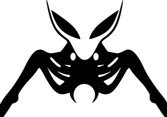 Alien figure silhouette design for paranormal and cosmic theme