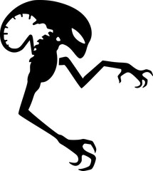 Alien head silhouette vector for futuristic and fantasy art