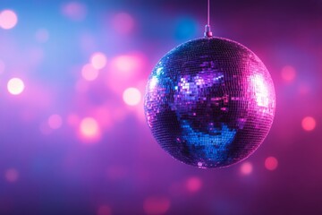 Fototapeta premium Purple Disco Ball With Soft Glow