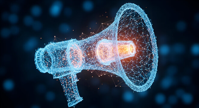 Digital Megaphone - A Futuristic Representation of Communication and Announcement.