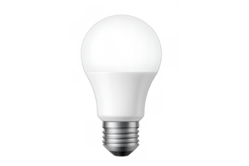 Led light bulb illuminating on transparent background, representing ideas, energy saving, modern technology, and sustainable electric power