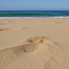Beach scene showcasing intricate sand details Textured
