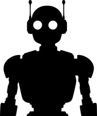 Humanoid robot silhouette vector for digital and science concept