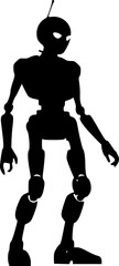 Industrial robot silhouette illustration for engineering and tech design