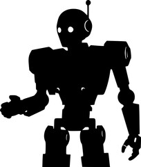 Robot head silhouette design for AI, future, and cyber concept
