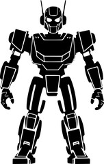 Futuristic android robot silhouette design for tech and automation theme