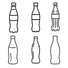 Coke bottle simple outline vector illustration minimalist line art design