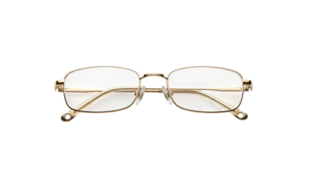 Elegant gold rimmed eyeglasses with clear lenses, offering a sophisticated and stylish look for vision correction