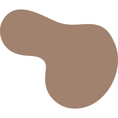 Organic Blob Shape in Taupe Color With Smooth Edges And A Transparant Background Perfect For Graphic Design Elements and Abstract Art