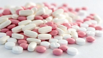 Pink and White Pills and Tablets