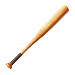 Naklejka premium Detailed wooden baseball bat for sport, isolated on black background