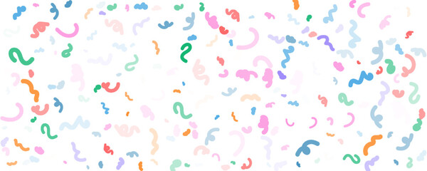 Fun colorful line doodle seamless pattern. Creative minimalist style art background for children or trendy design with basic shapes.