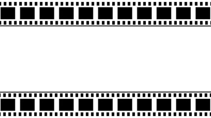 Classic Film Strip Frame in Black and White for Video or Photo Display. Classic film strip frame black and white empty space for video movie or photo content. - Powered by Adobe