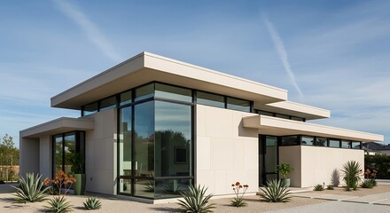 Architectural Exterior showcasing a modern contemporary house design