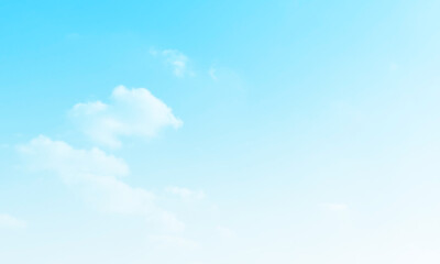 Blue pastel sky with white fluffy cloud. Cumulus clouds background. Cloudscape morning sky. The concepts of freedom of life, never give up and positive though energy.