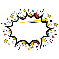 Comic Book Speech Bubble Explosion with Stars and Dots for Text