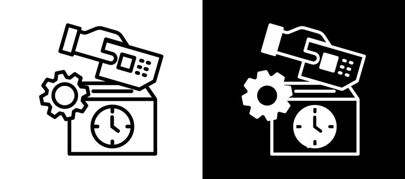 Punched Card whiteblack icon