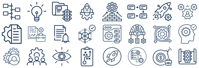 Business and Project Management Icons Strategy, Growth, and Workflow