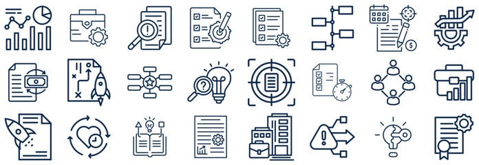 Business and Project Management Icons Strategy, Growth, and Success