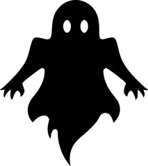 Classic ghost silhouette illustration for horror and mystery concept