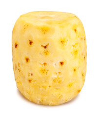 peeled pineapple path isolated on white