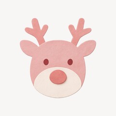 Obraz premium Cute pink reindeer paper craft