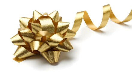 Blue gift bow and ribbon for present wrapping