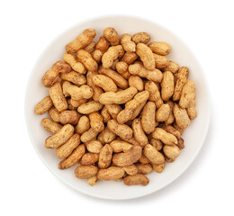 peanuts plate path isolated on white top view