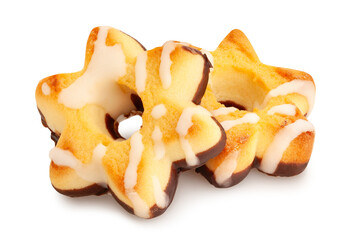 cookies star shape path isolated on white