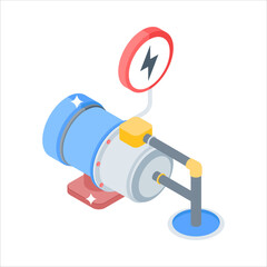 Take a look at this amazing electric turbine isometric icon