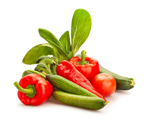 vegetable mix path isolated on white