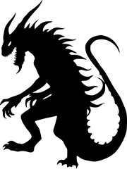 Shadow monster silhouette illustration for spooky and eerie night scene
