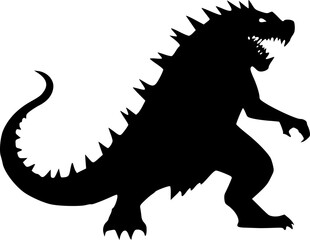 Cartoon monster silhouette design for kids Halloween decoration and print