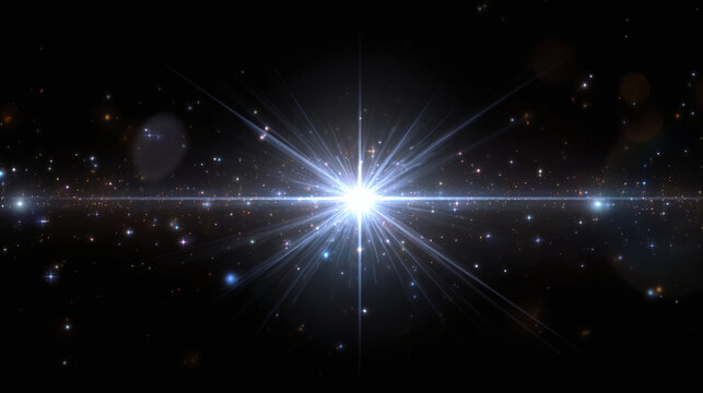A bright light illuminates the dark cosmos, showcasing the vastness of space 