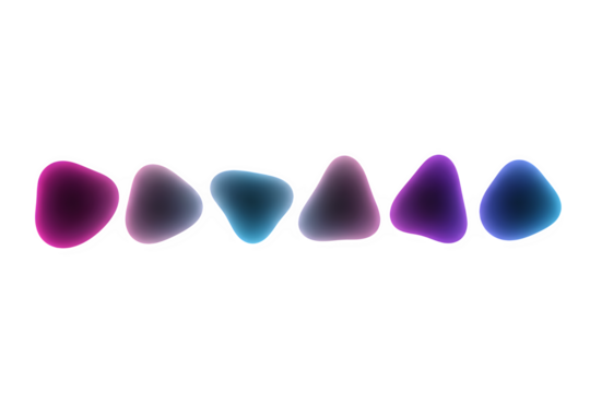 Abstract organic shapes with gradient colors