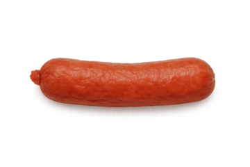 Frankfurting sausage ready for cooking, a single processed meat wiener for hot dog ingredients, transparent background