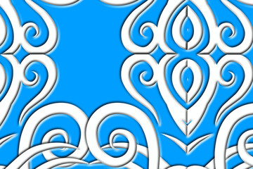 paper cut Beautiful classic design colourful background with flower leaf line art pattern of indonesian culture traditional batik	