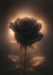 Naklejka premium A glowing rose with a mystical aura